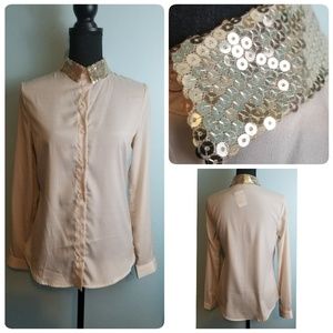 Sequin Collar Top